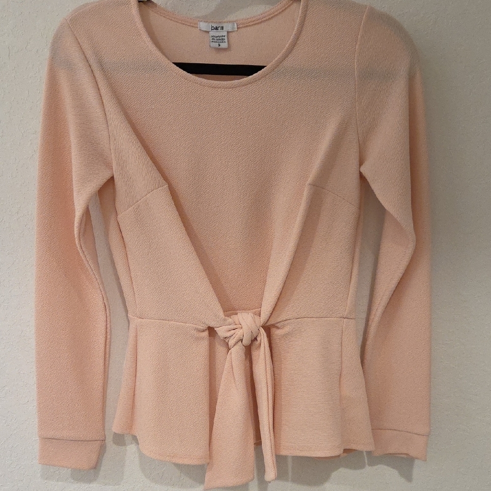 Bar III Peach Tie-Front Blouse